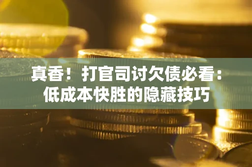 济南真香！打官司讨欠债必看：低成本快胜的隐藏技巧